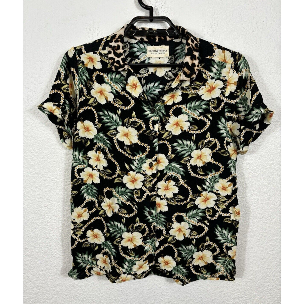 Ralph Lauren Denim & Supply Hawaiian Shirt Size S Multicolor Floral Rayon
